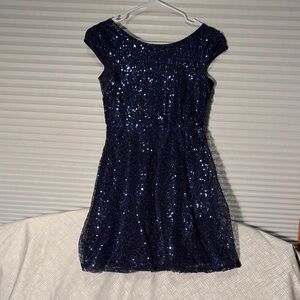 Girls Midnight Blue Sequin Dress NWOT